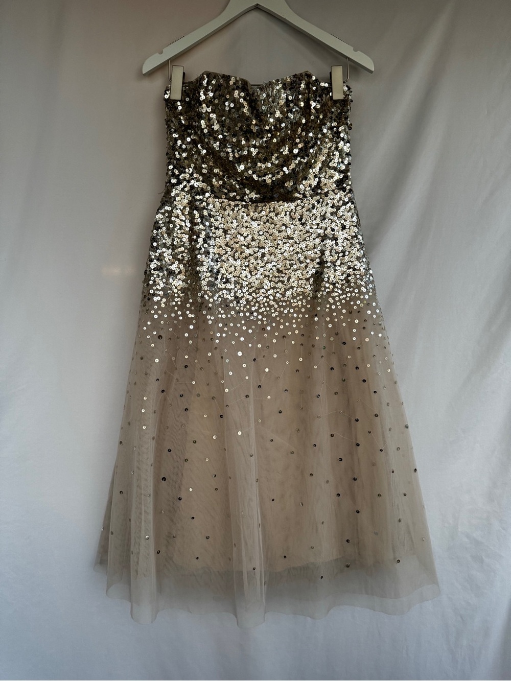 ✨BCBGMaxAzria Champagne Sequin Dress (Beige)✨Size:10